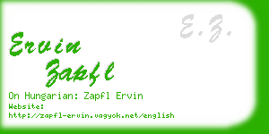 ervin zapfl business card